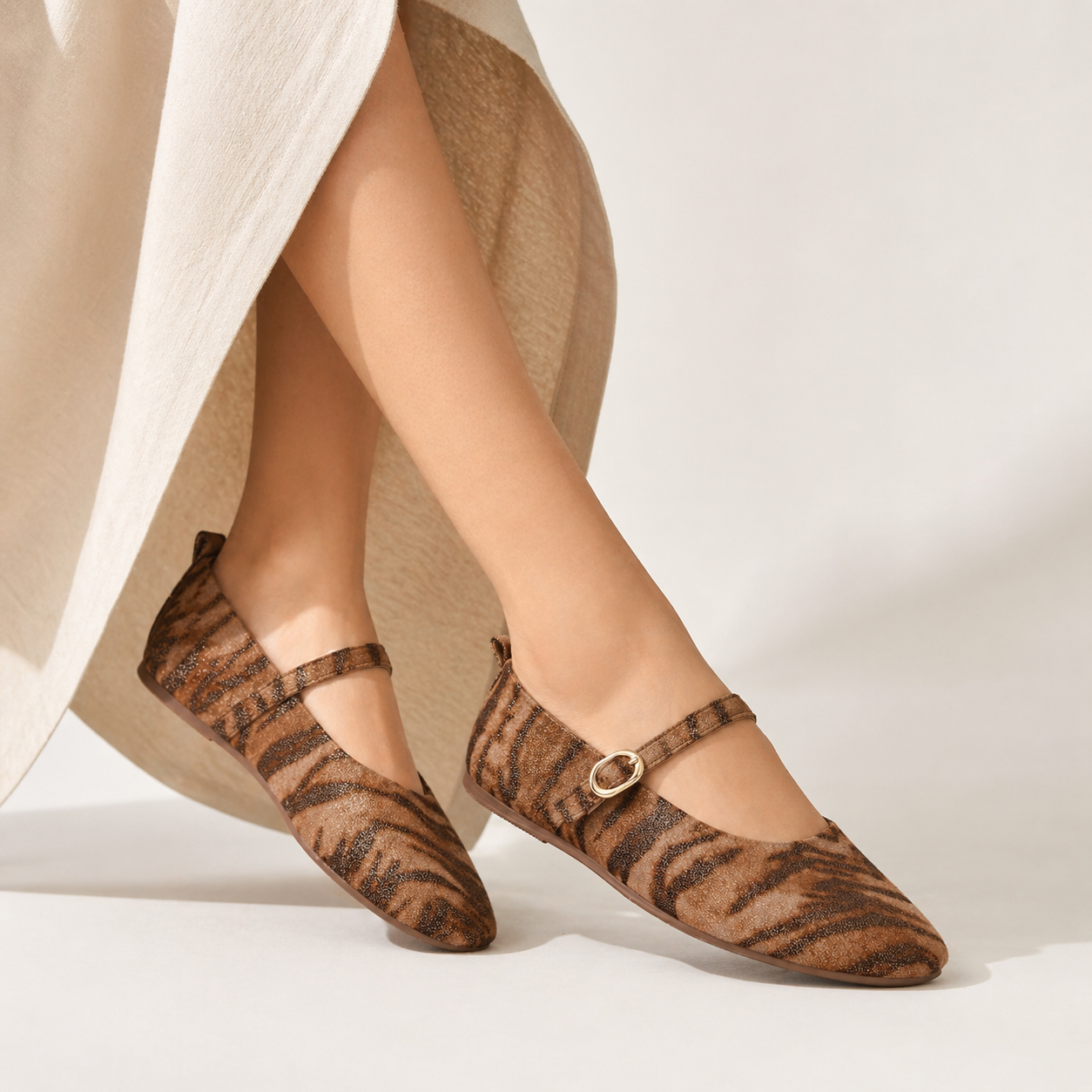 Monterose Leather Flat Mary Janes - The Heels India