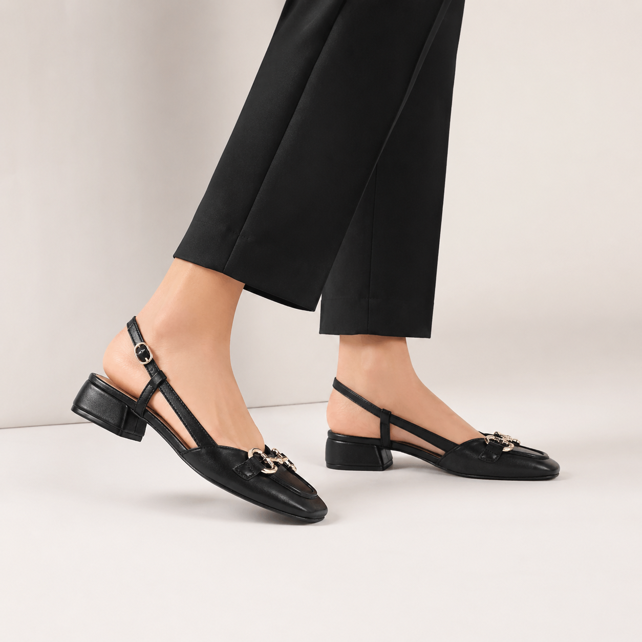 Majestic Premium Leather Sling Back Heels - The Heels India