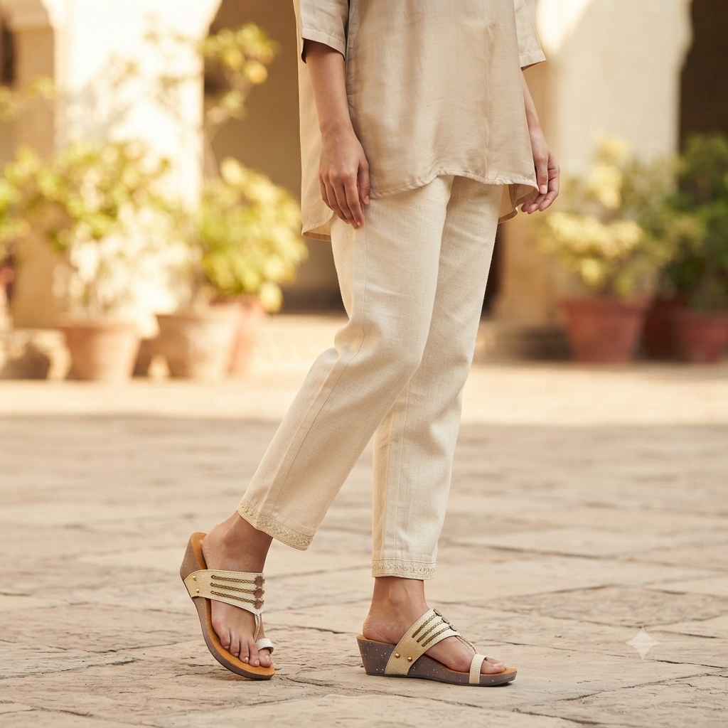 Zehra Wedge Heel Kohlapuris