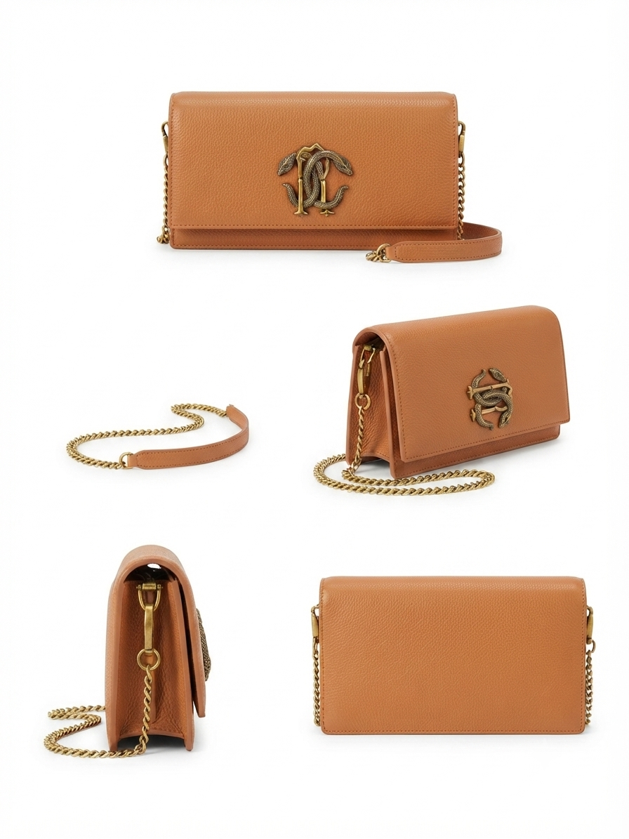 Metallic Snake Buckle Top Flap Sling Bag