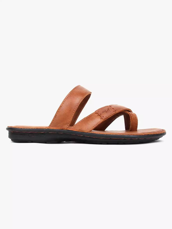 Everett Tan Leather Slippers