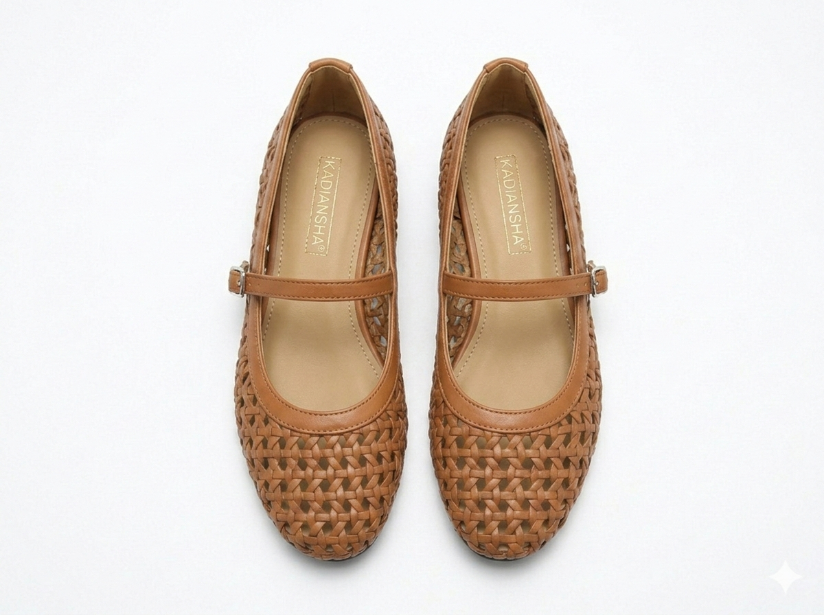 Meraki Premium Mesh Flat Mary Jane Ballerinas - The Heels India
