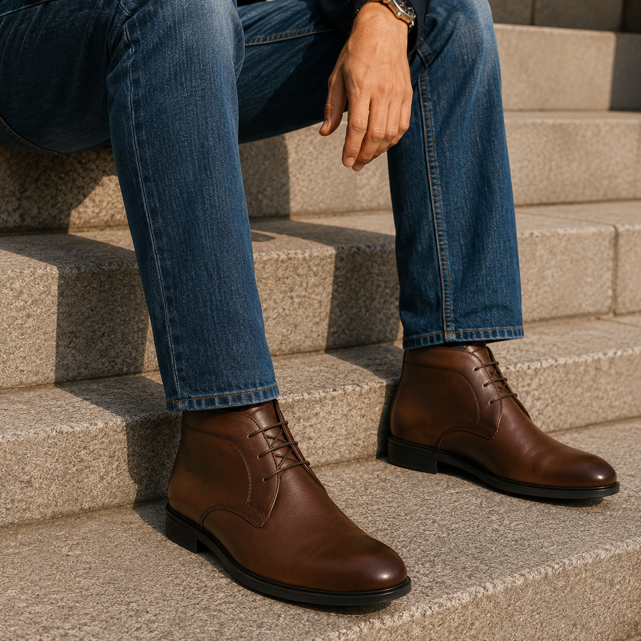 Chukka Leather Lace Boots - The Heels India