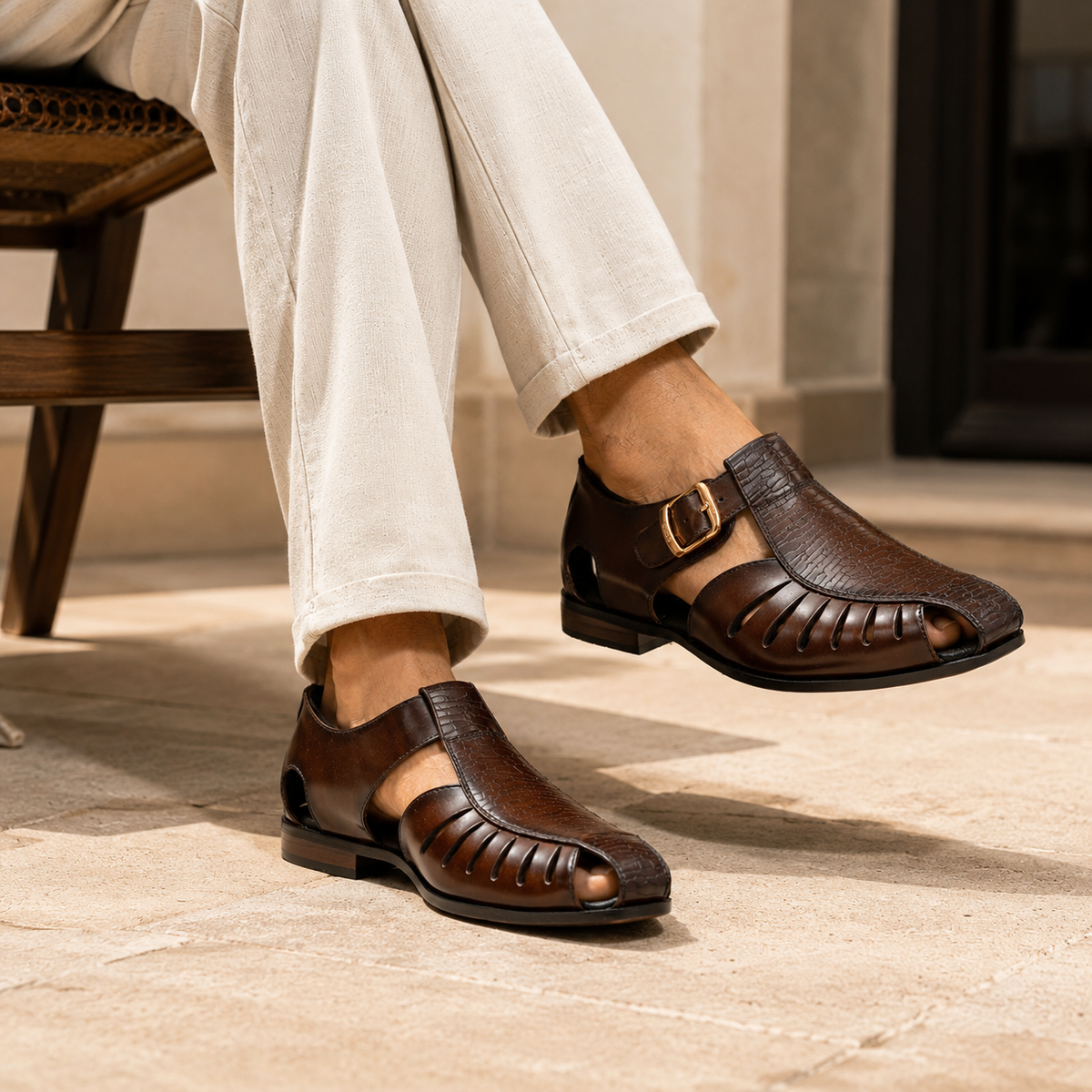 men's dress leather sandals Roman Ethnic Peshawari | Brown dec24-nmd Teen Girls Dresses | Størrelse:S