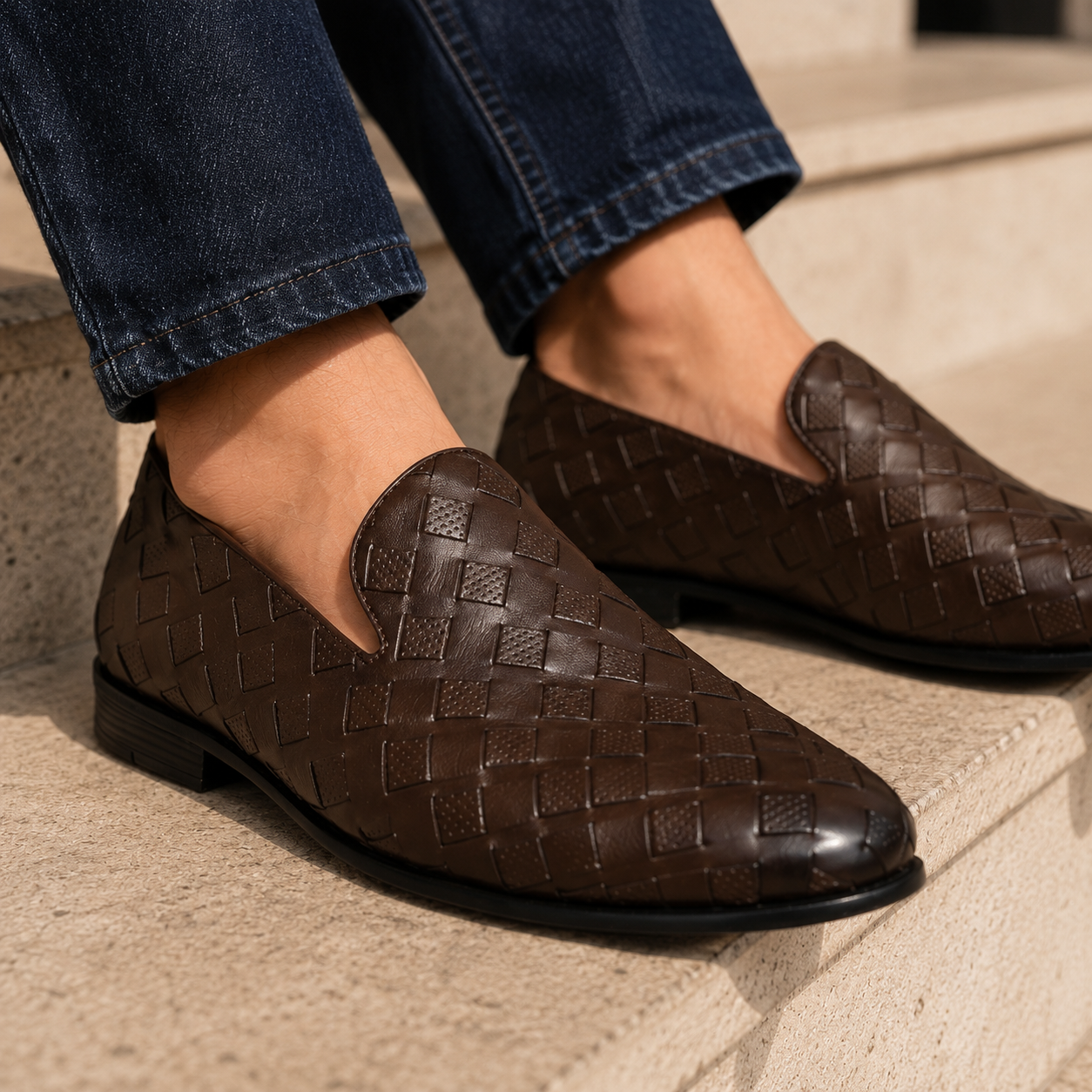 Dahmer Leather Quilted Loafers - The Heels India