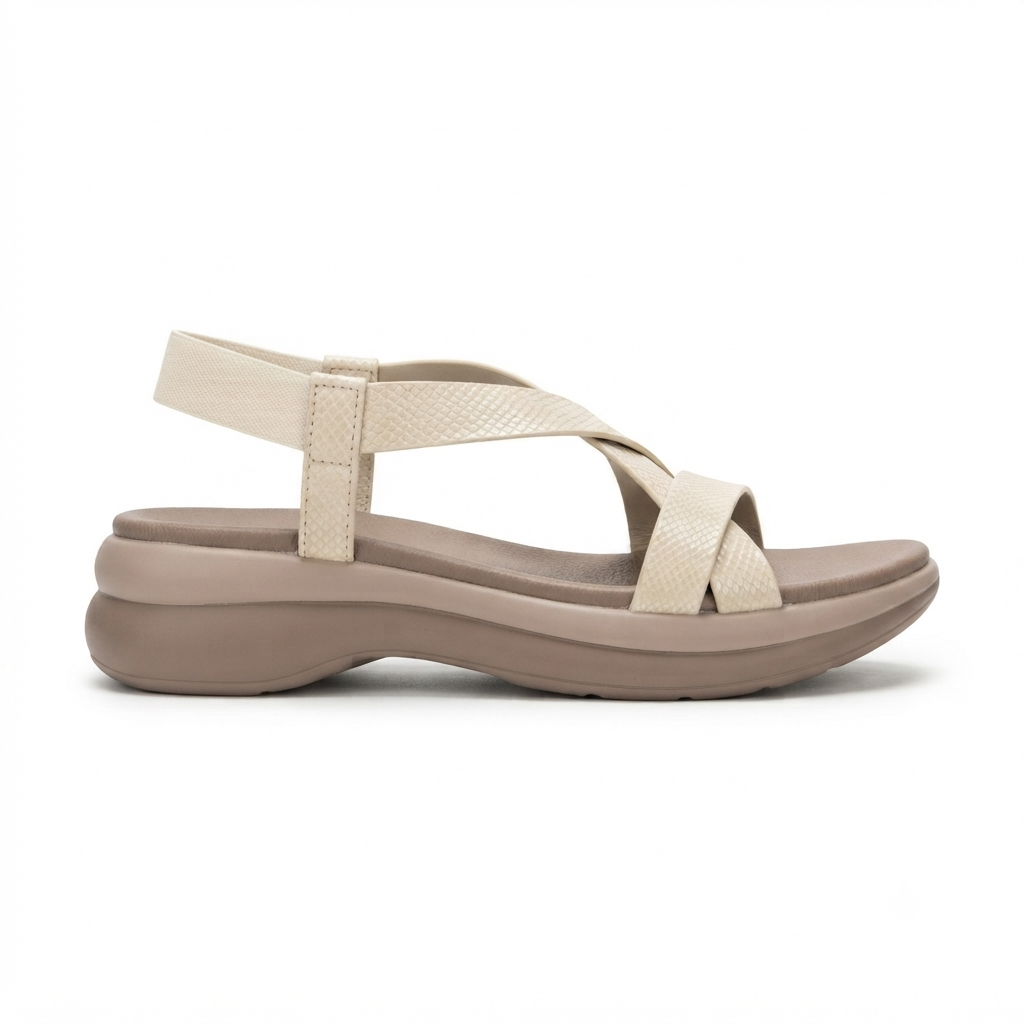 Frida Criss Cross Comfort Back Elastic Sandals