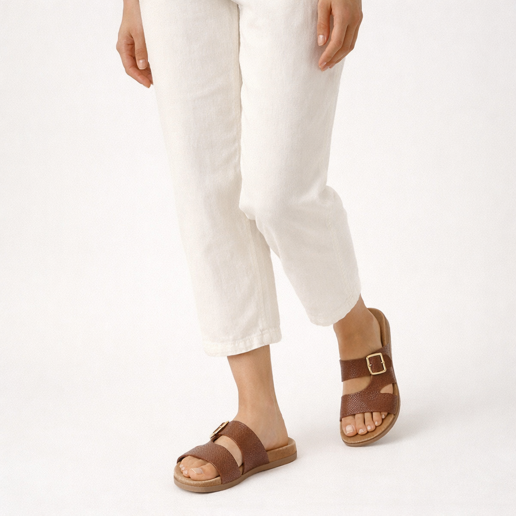 Sasha Comfort Buckled Summer Sliders