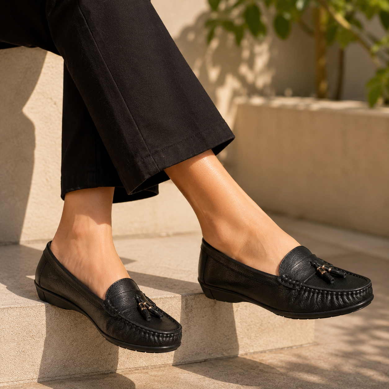 Sydney Tassel Leather Loafers