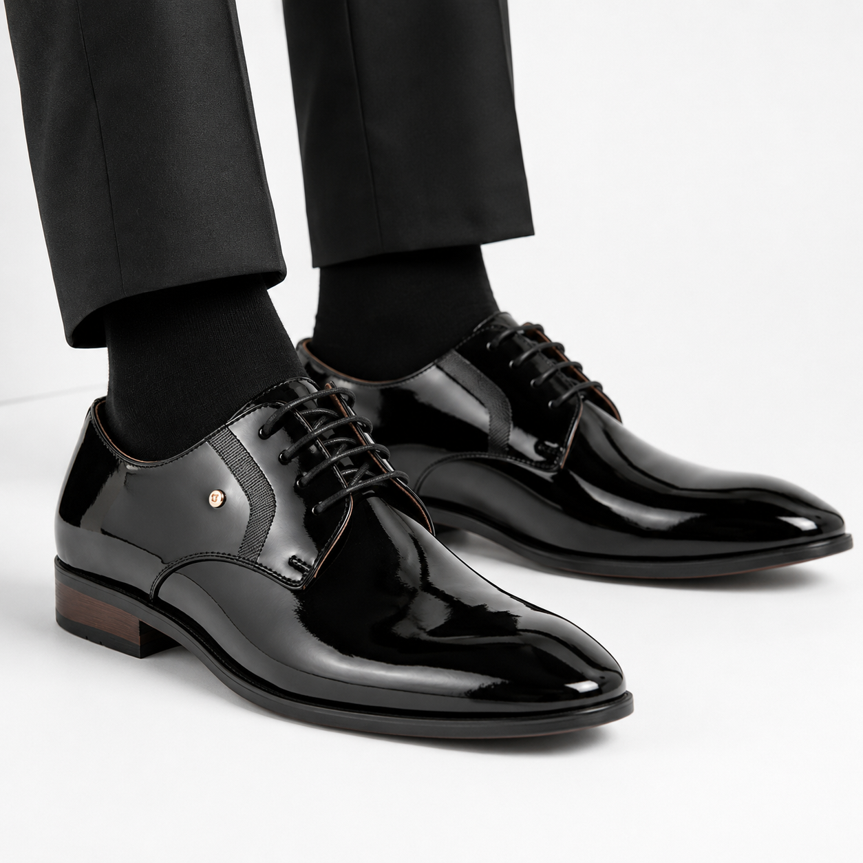William Black Patent Leather Lace-ups - The Heels India
