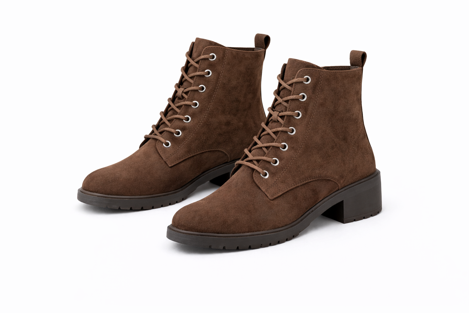 Matilda Suede Lace Up Ankle Boots With Zip