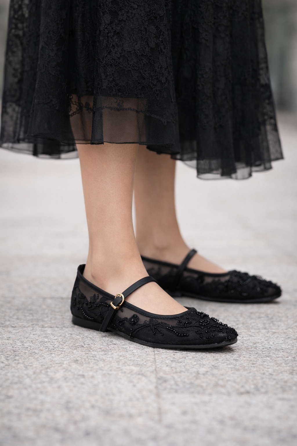 Kresha Premium Embellished Flat Mary Jane Ballerinas