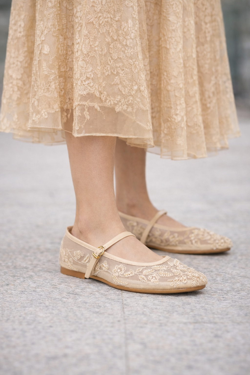 Kresha Premium Embellished Flat Mary Jane Ballerinas