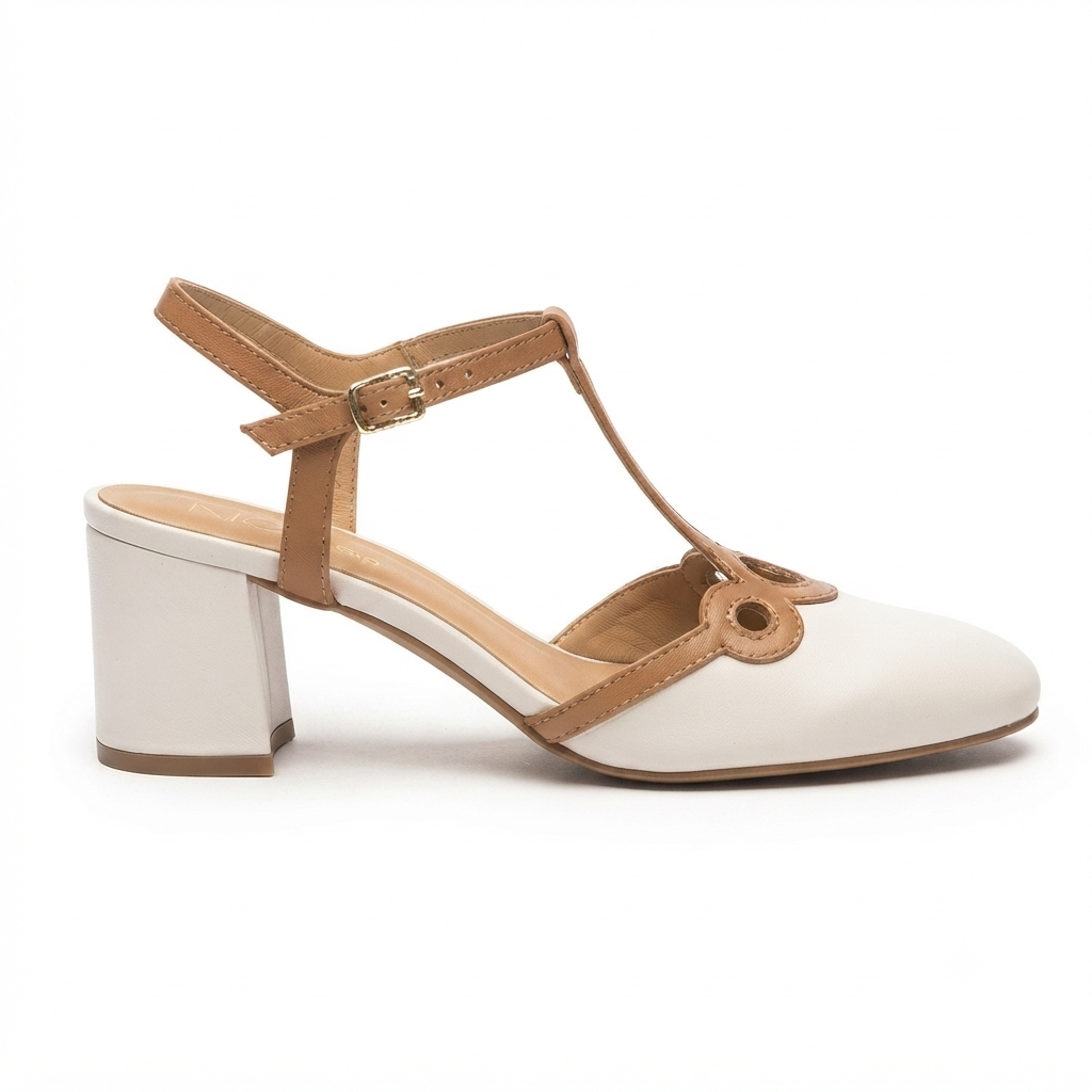 Iris 2.0 Premium Leather Ankle Strap Block Heels