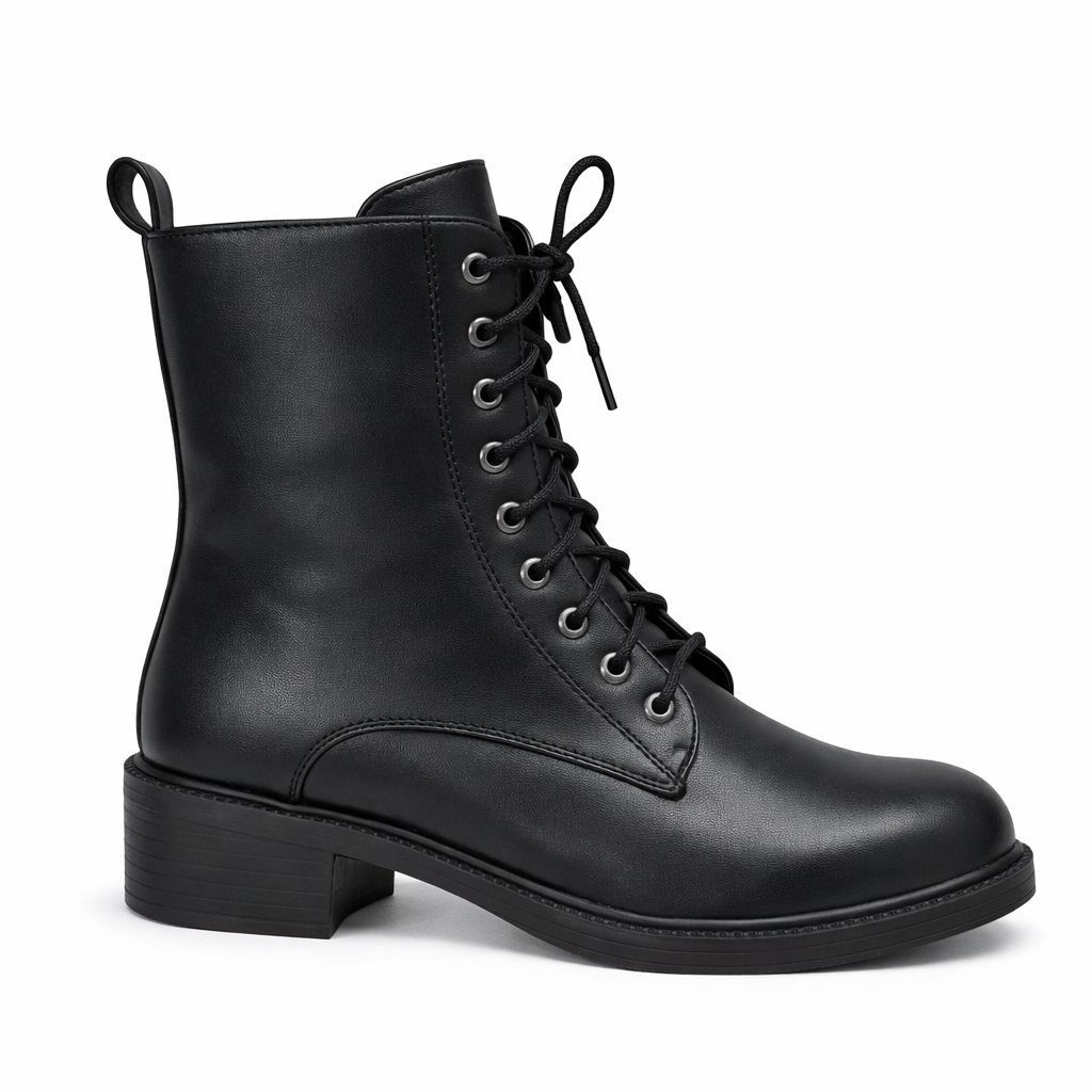Sydney Classic Plain Premium Lace Up Boots With Zip