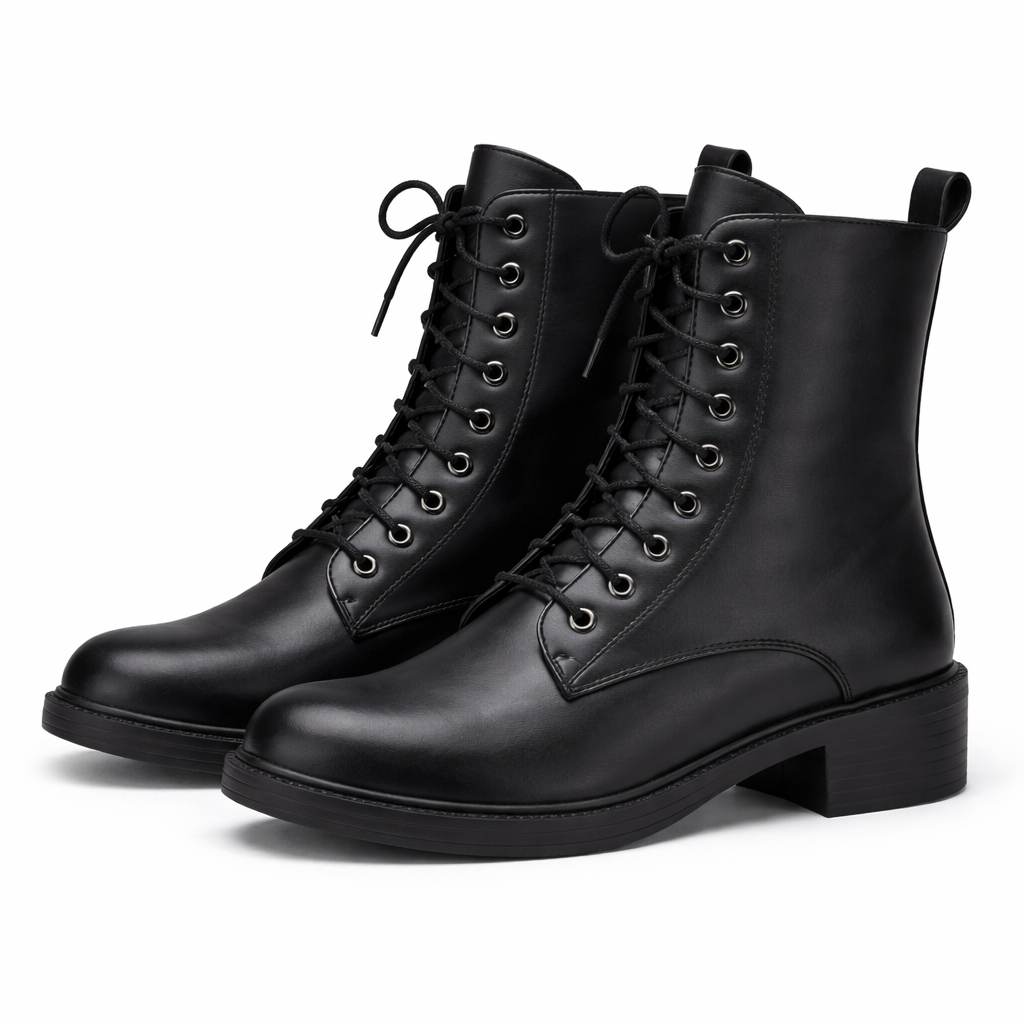 Sydney Classic Plain Premium Lace Up Boots With Zip