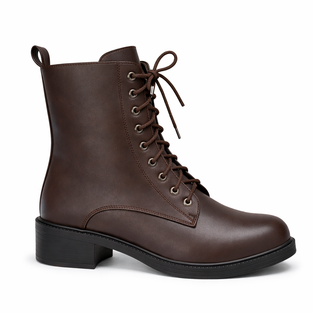 Sydney Classic Plain Premium Lace Up Boots With Zip