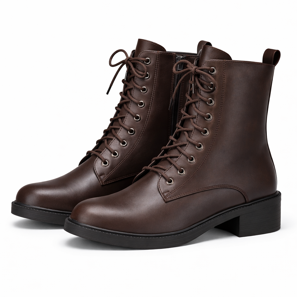 Sydney Classic Plain Premium Lace Up Boots With Zip