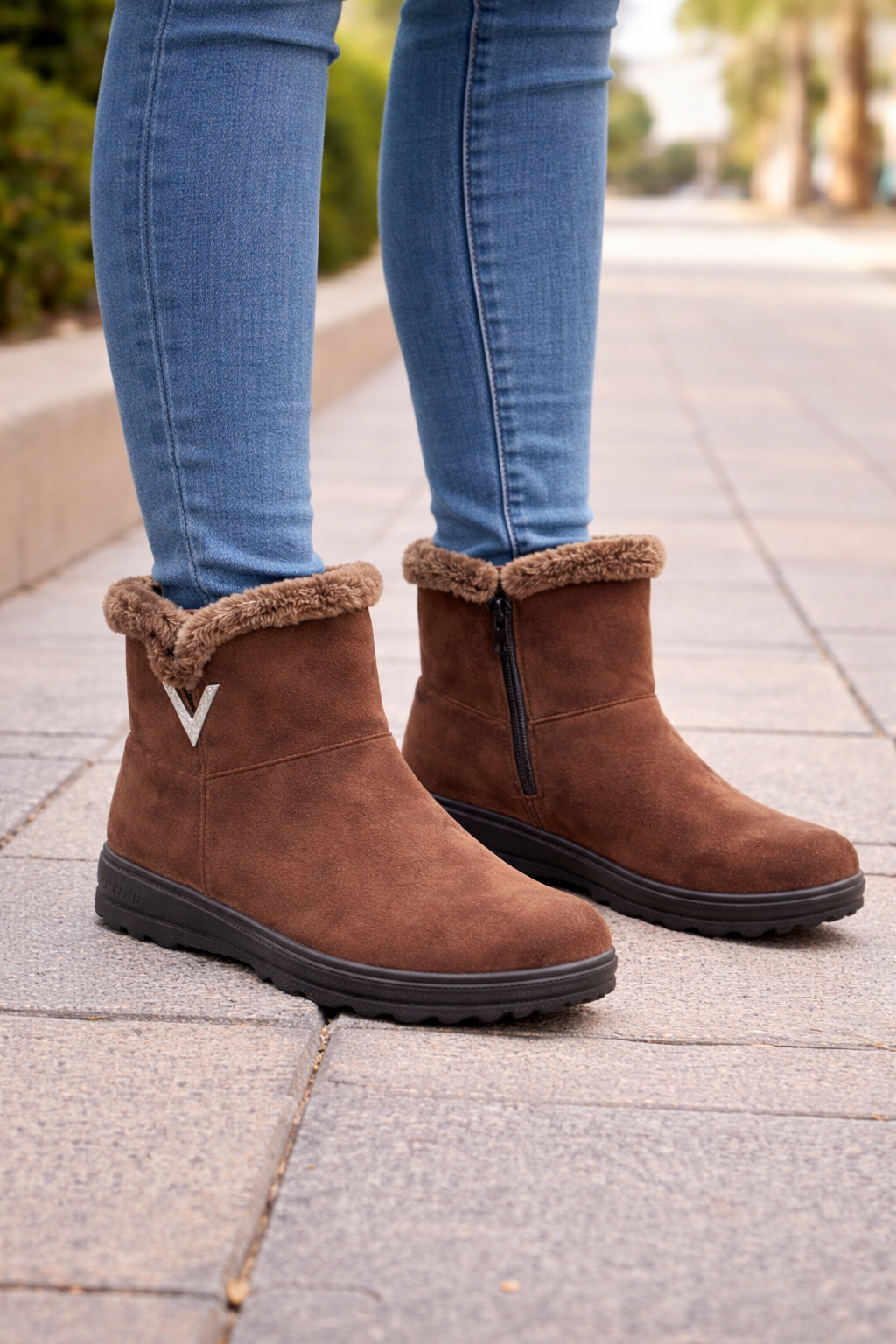 Alice Suede Ankle Fur Boots