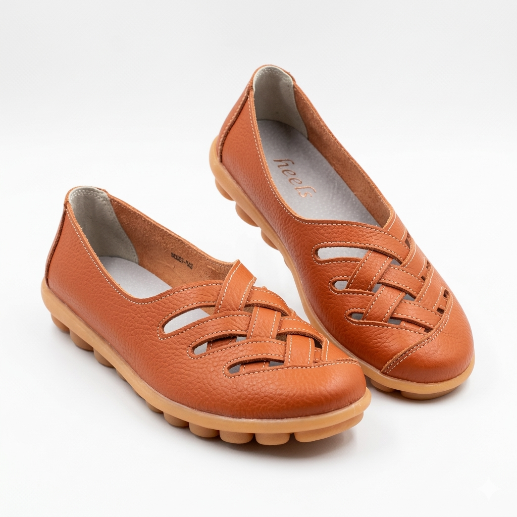 Zuri Criss Cross Comfort Leather Loafers - The Heels India