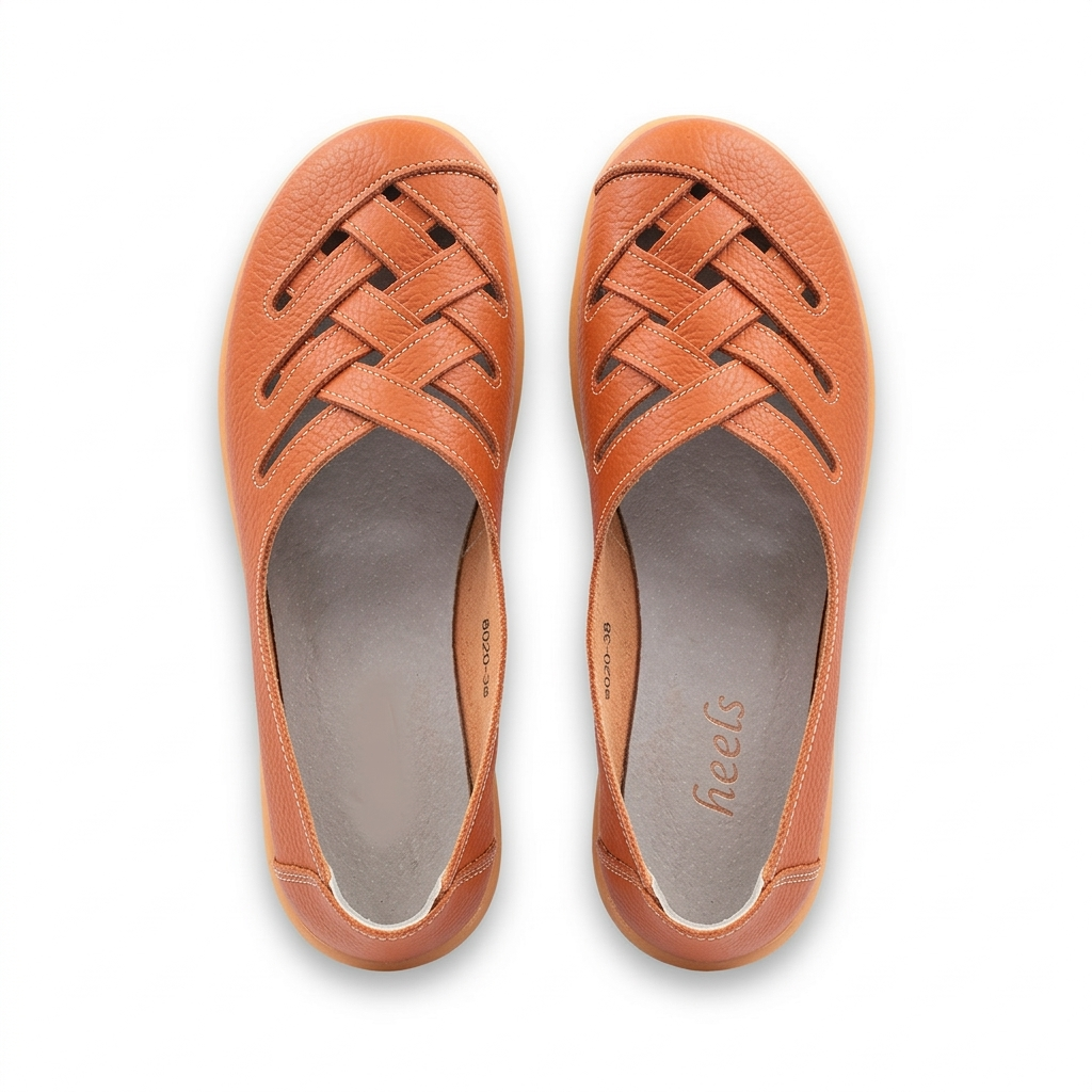 Zuri Criss Cross Comfort Leather Loafers - The Heels India