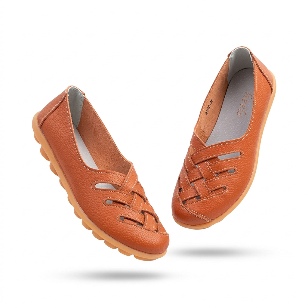 Zuri Criss Cross Comfort Leather Loafers - The Heels India