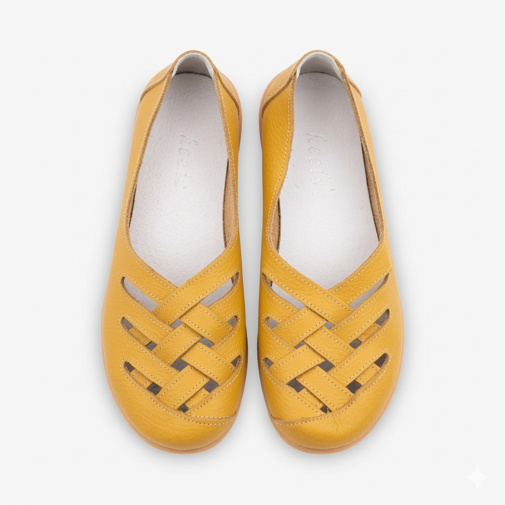 Zuri Criss Cross Comfort Leather Loafers - The Heels India