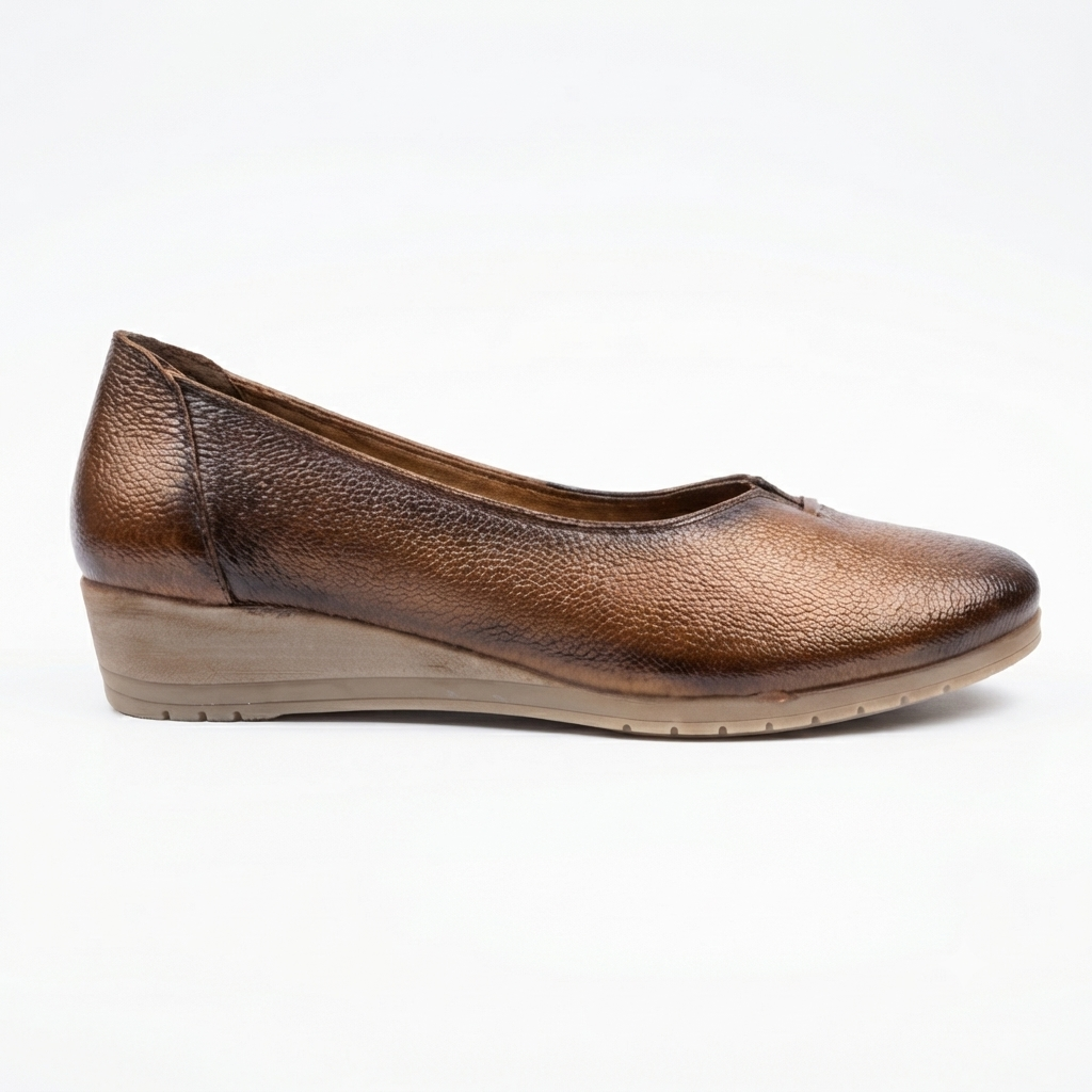 Kylie Leather Everyday Wedge Ballerinas