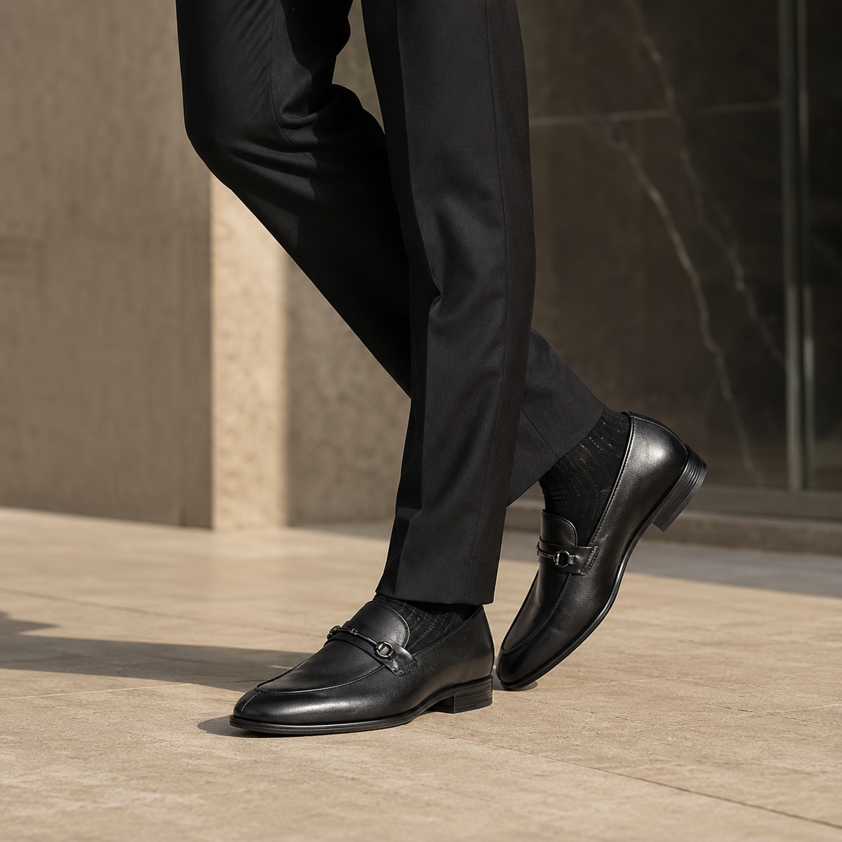 Arius Leather Buckled Loafers