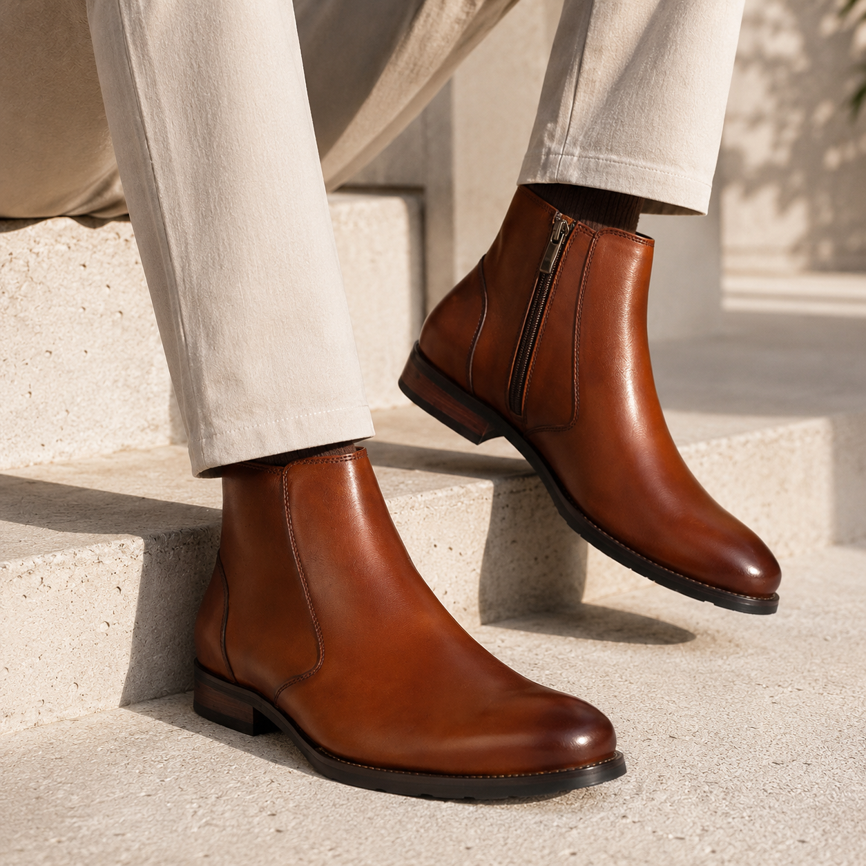 Palmer Premium Leather Ankle Boots - The Heels India
