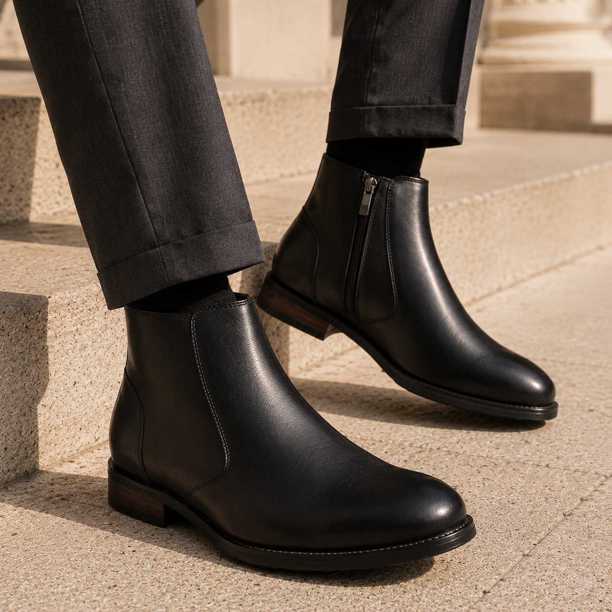 Palmer Premium Leather Ankle Boots - The Heels India