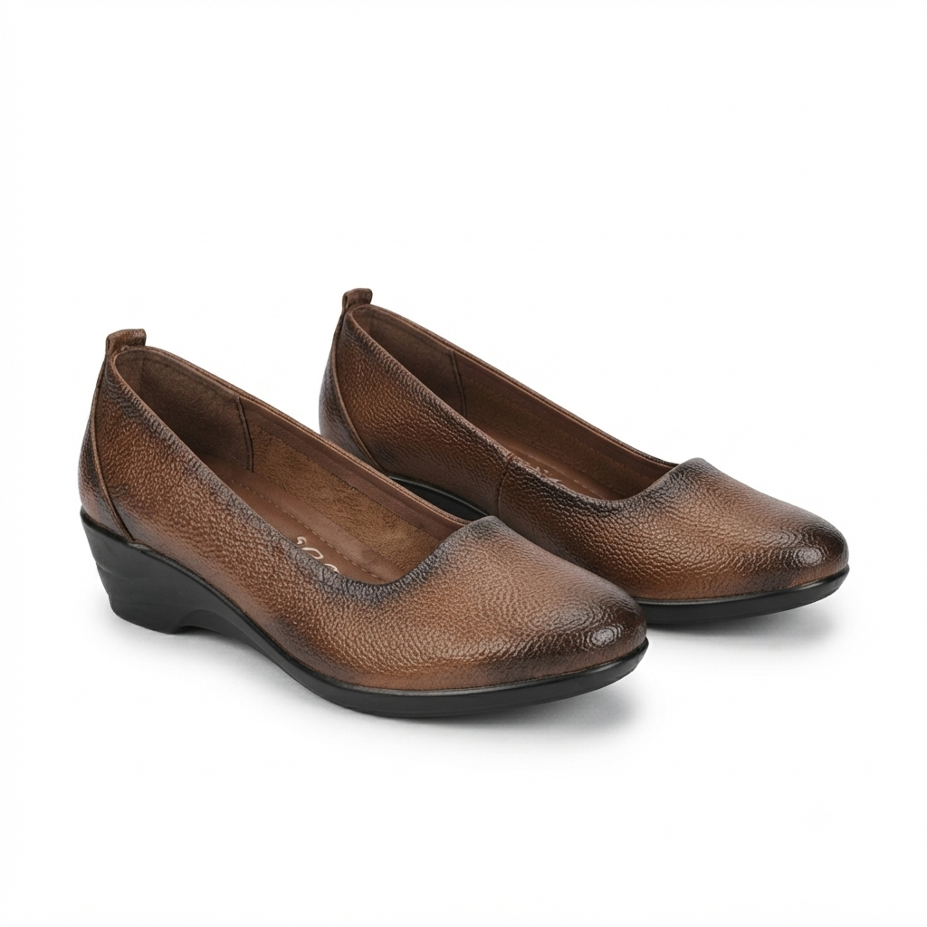 Jessie Leather Everyday Wedge Ballerinas