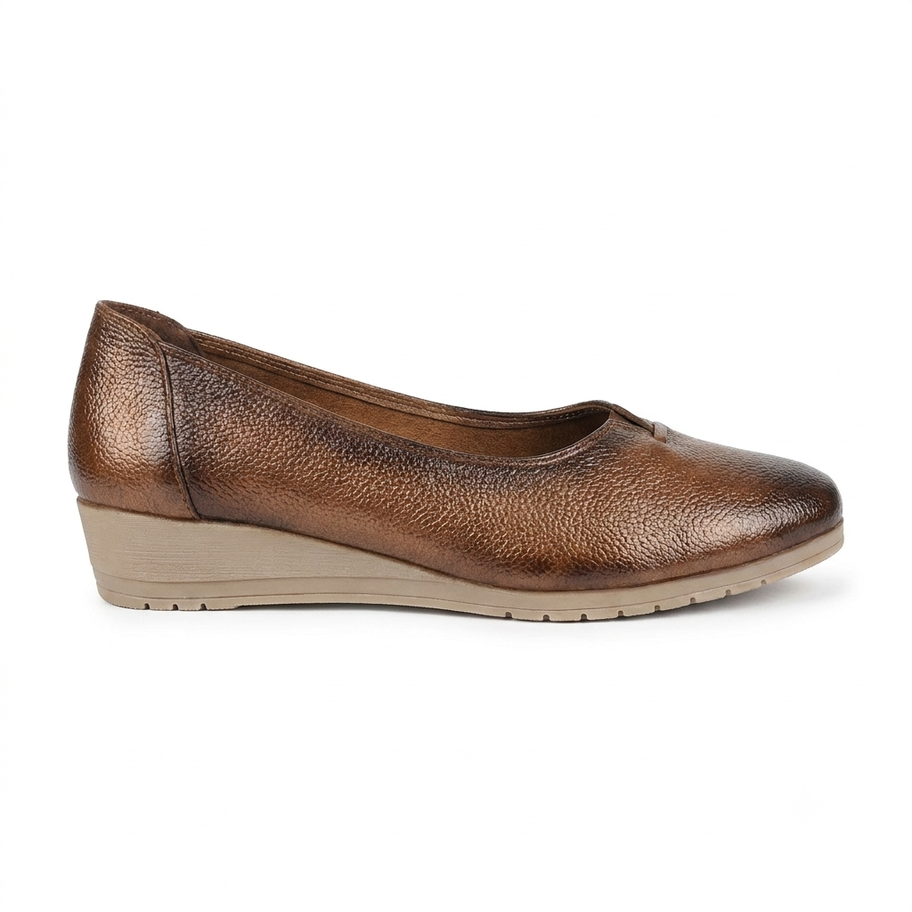 Kylie Leather Everyday Wedge Ballerinas