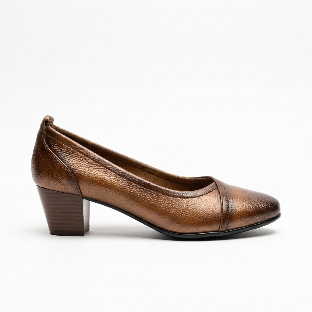 Olivia Leather Classic Block Heel Pumps