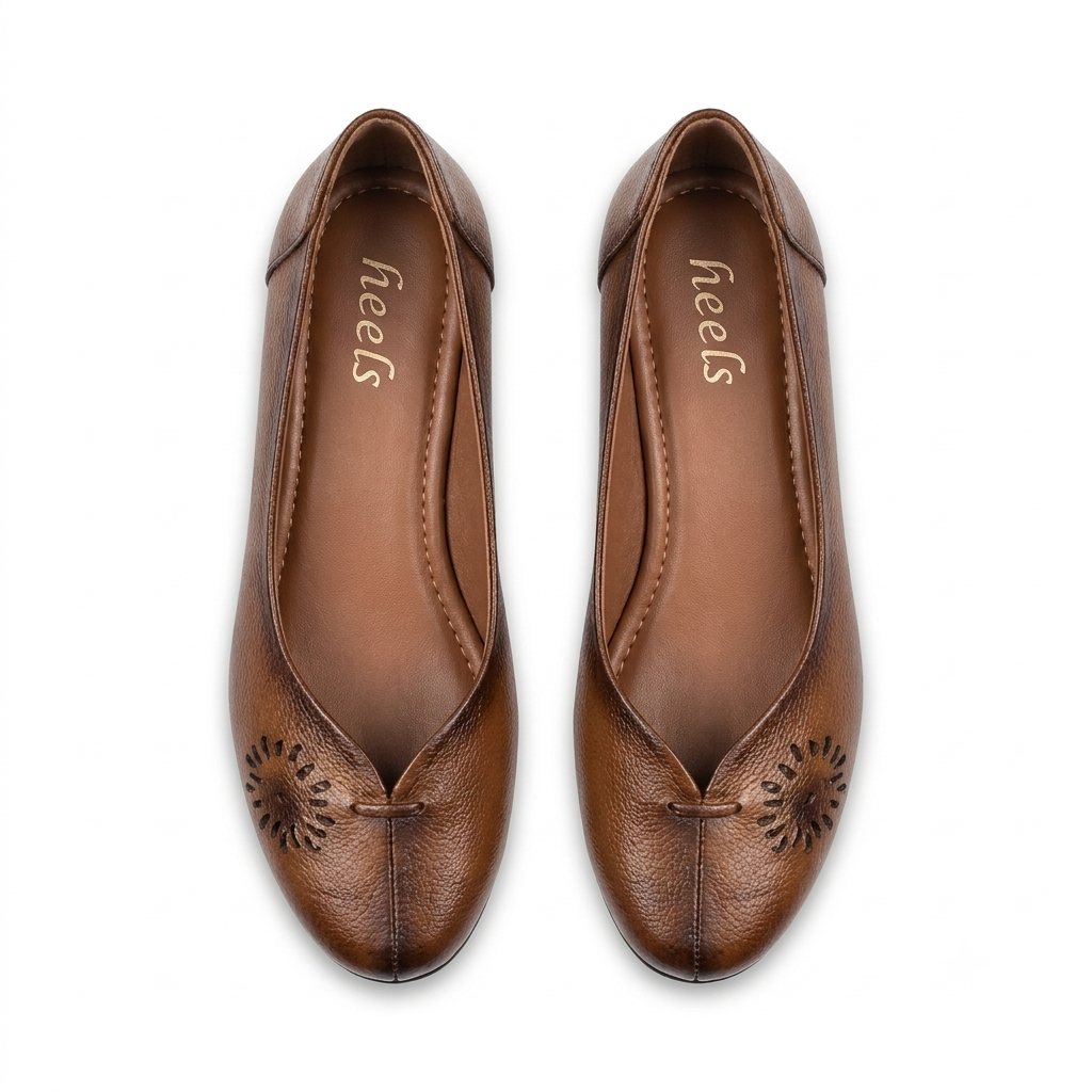 Lina Leather Wedge Ballerinas