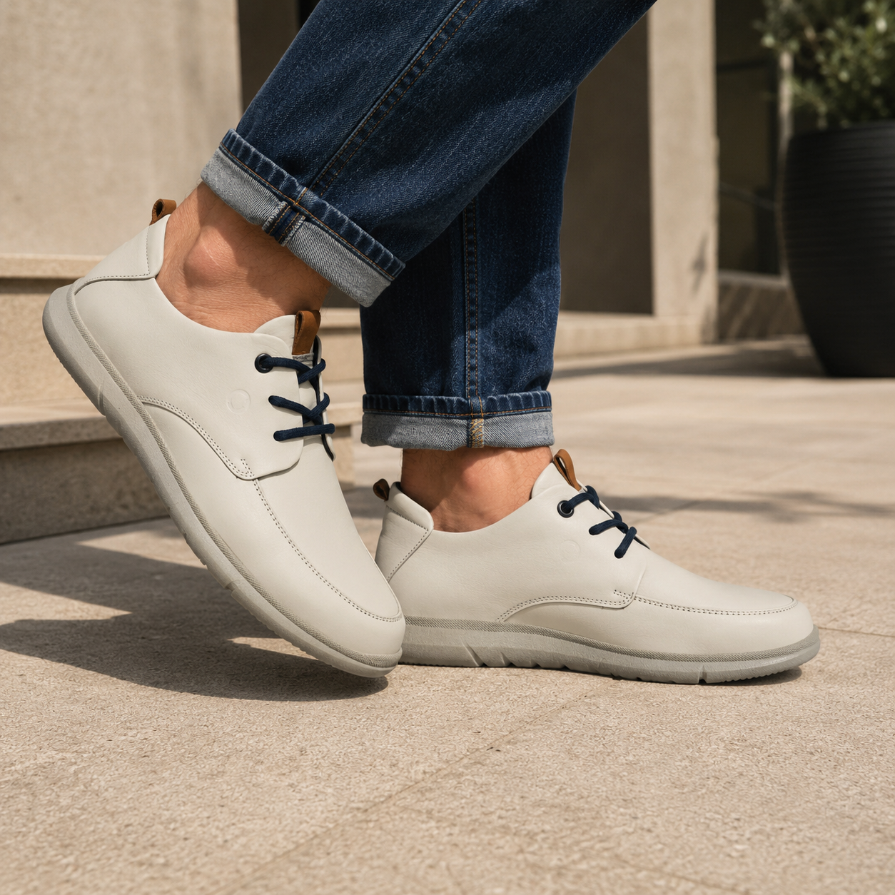 Zero Gravity Noah Leather Lace-up Sneakers - The Heels India