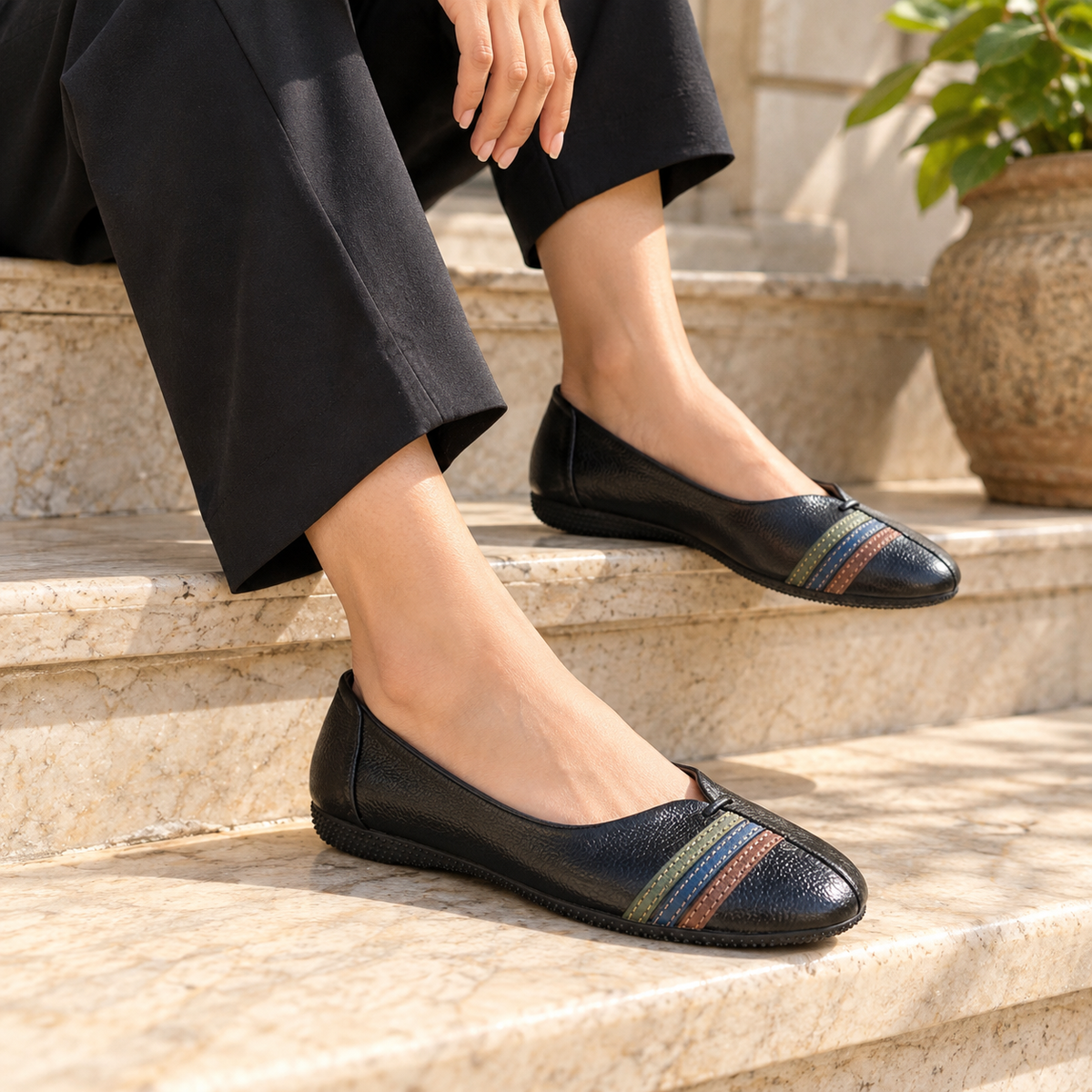 Stripes Classic Leather Loafers