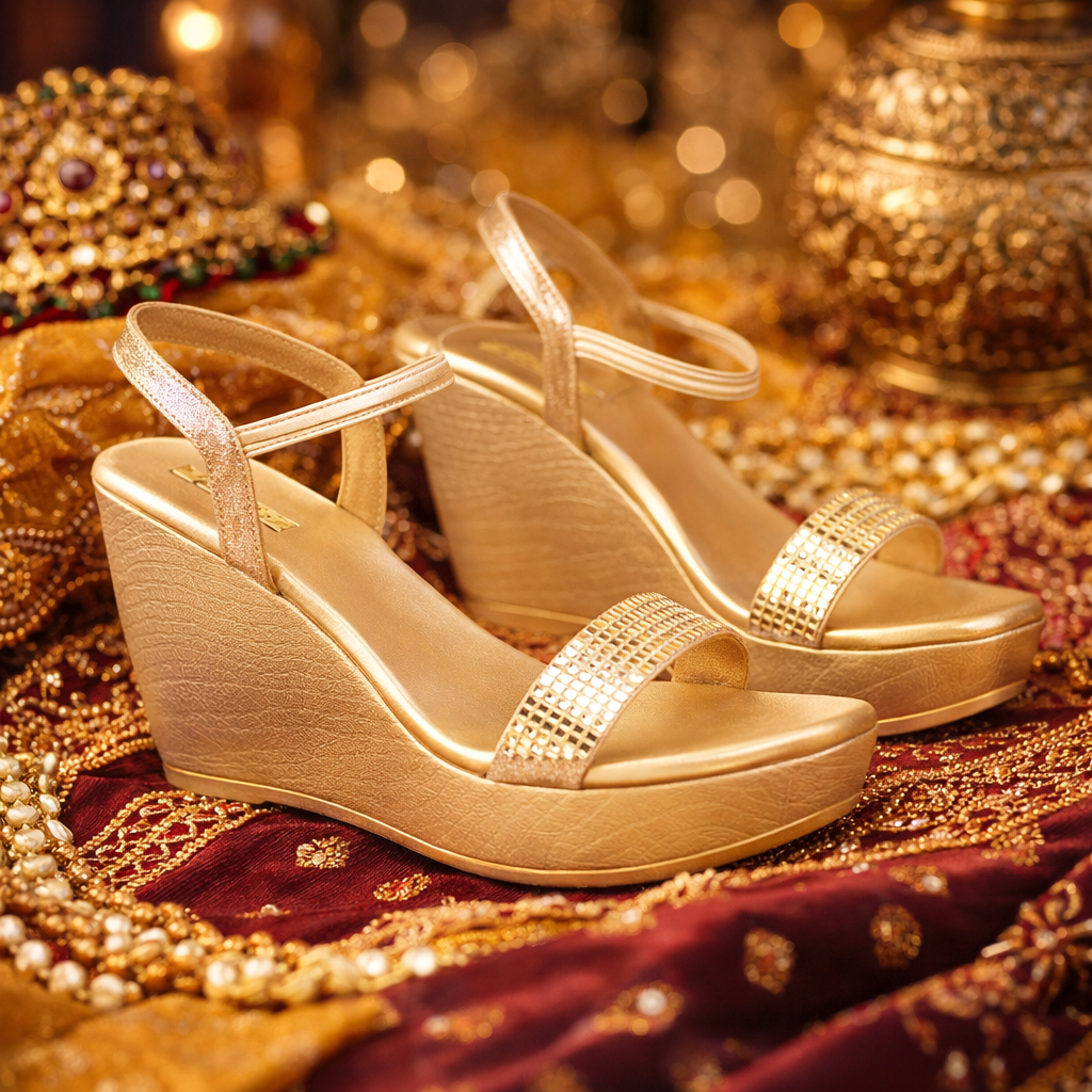 Keira Bling Wedge Party Heels - The Heels India