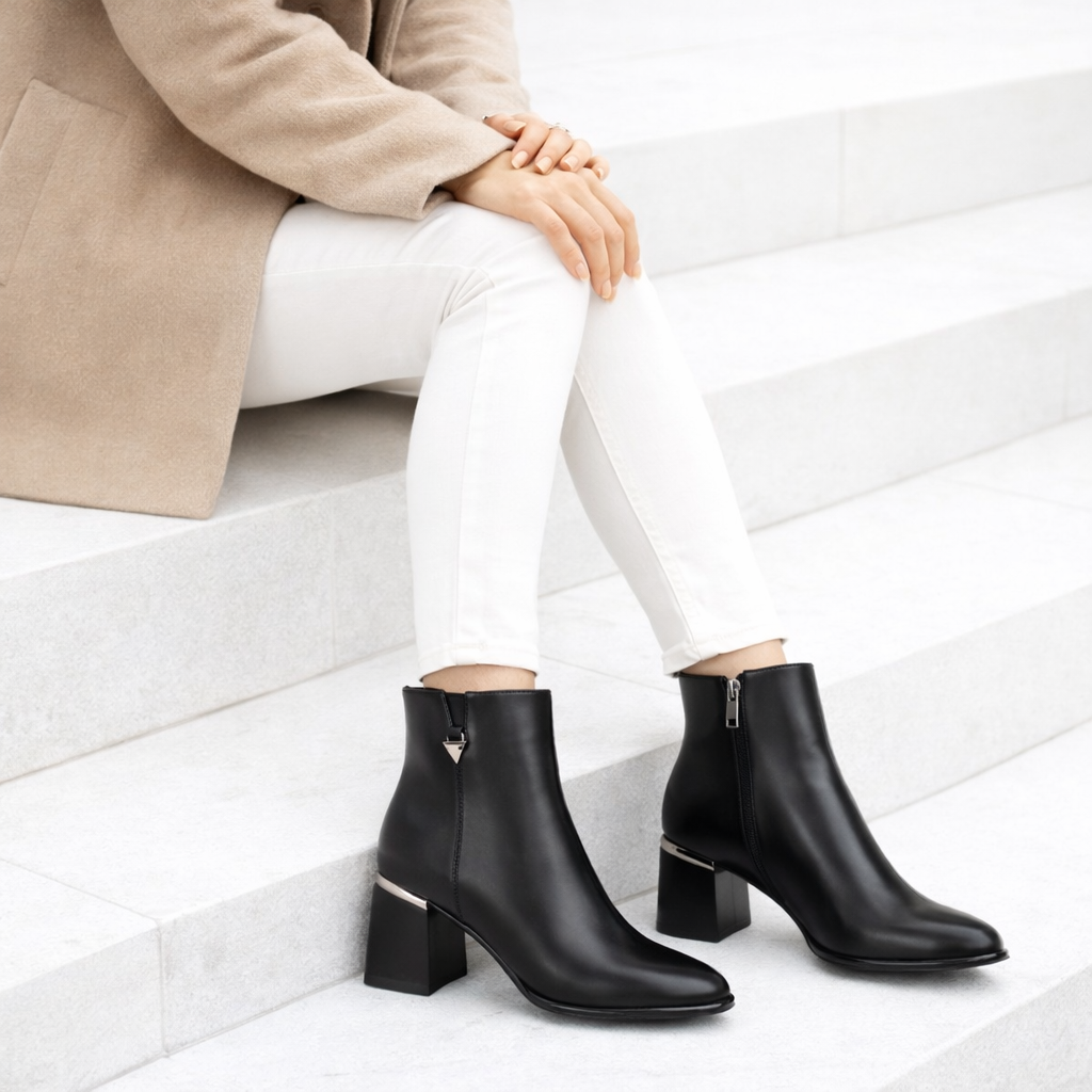 Verona Luxe Premium Winter Ankle Block Heel Boots