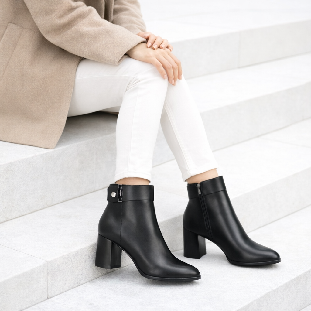 Bossi Premium Winter Ankle Block Heel Boots