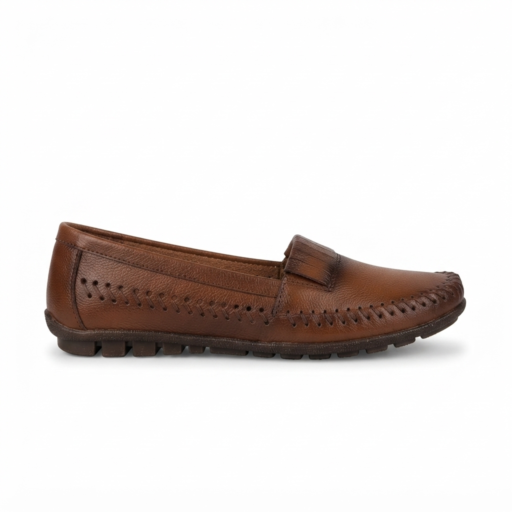 Lizzy 2.0 Leather Classic Ballerinas in Rust for women | The Heels