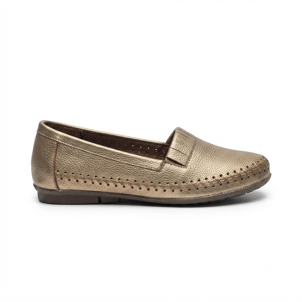 Lizzy 2.0 Leather Classic Ballerinas in Bronze for women | The Heels