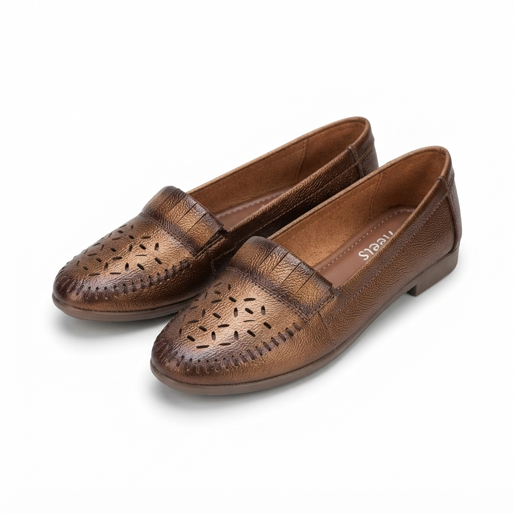 Cirelle Leather Classic Perforated Ballerinas