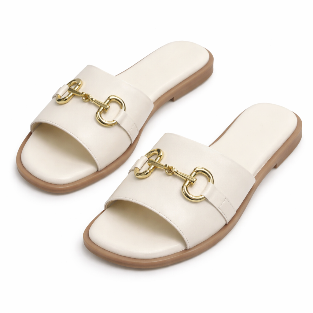 FLUTTER Premium Leather Neon Summer Sliders