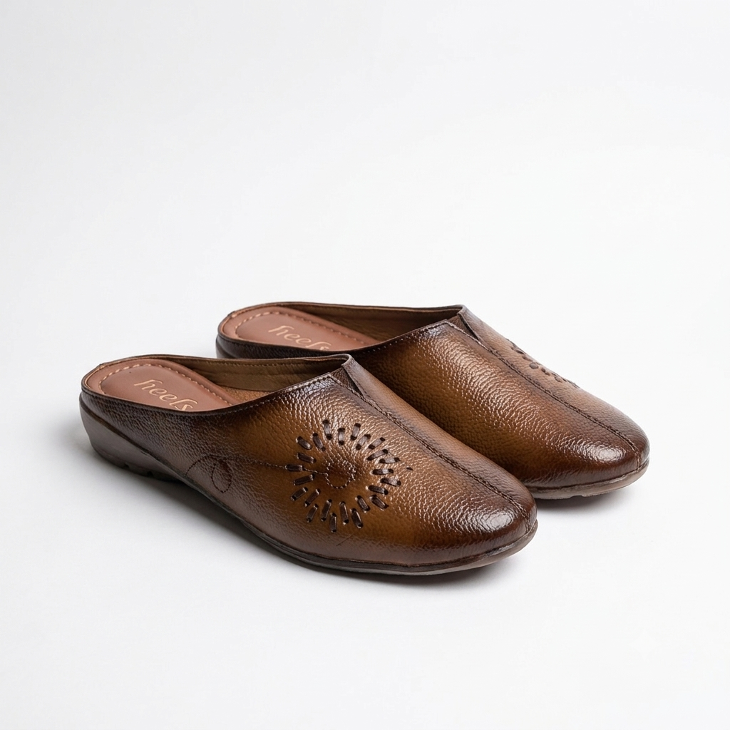 Lydia Leather Back Open Everyday Mules