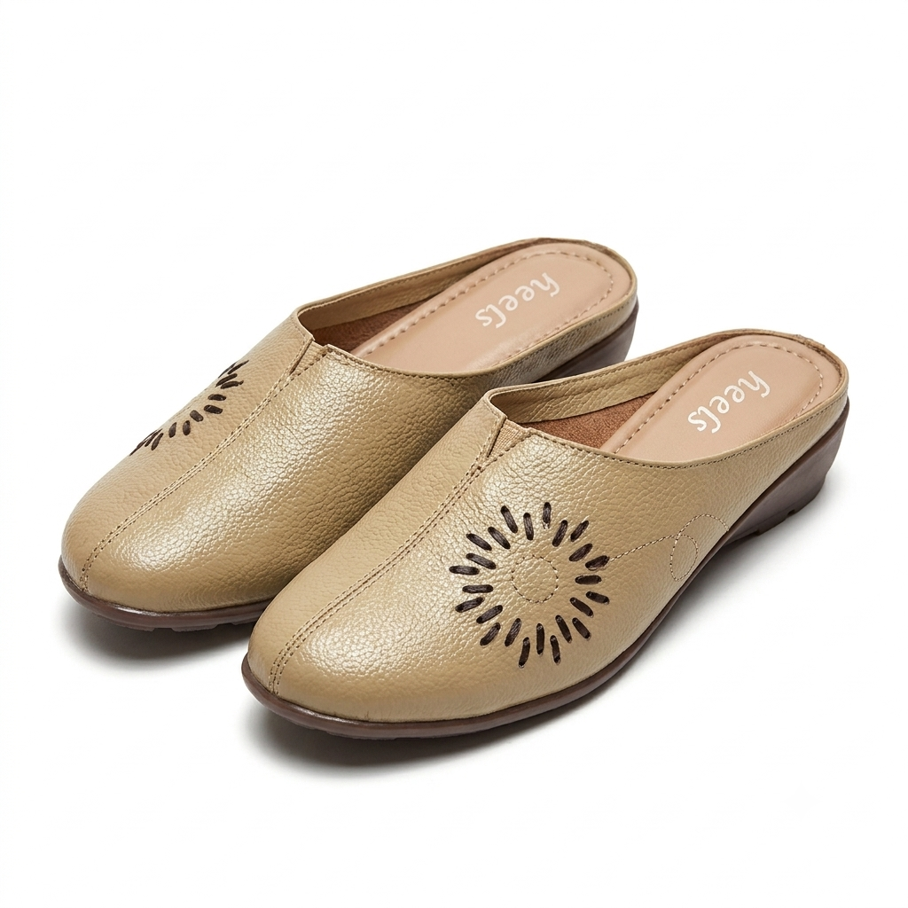 Lydia Leather Back Open Everyday Mules