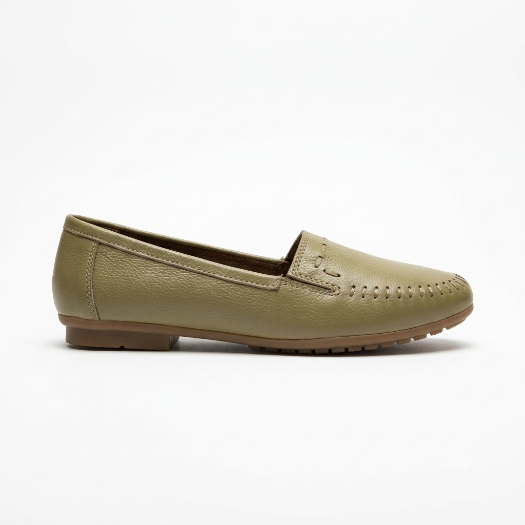 Lizzy 3.0 Leather Classic Ballerinas in Beige - The Heels India