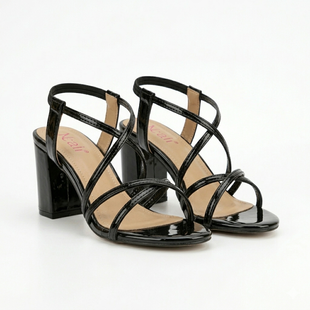 Aurelia Strappy Gladiator Patent Block Heels