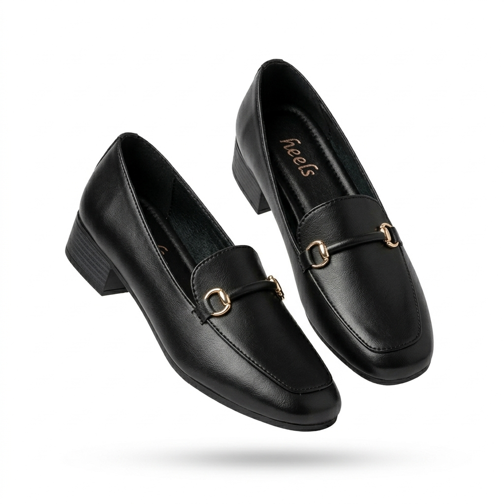 Paris Buckled Mid Heel Formal Loafers