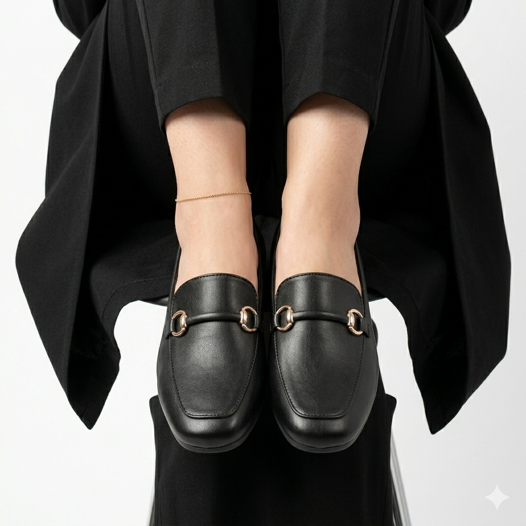 Paris Buckled Mid Heel Formal Loafers
