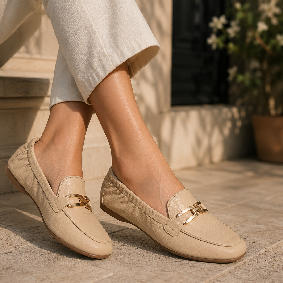 Athena Leather Stretch Ballerinas - The Heels India